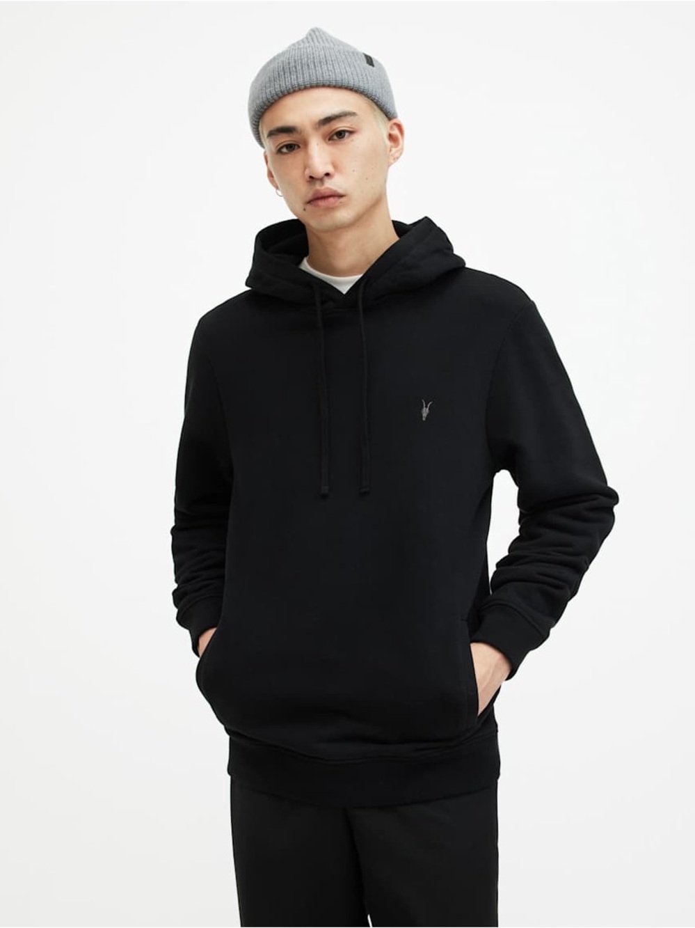 Allsaints Men’s Raven Oth Pullover Hoodie Black size L